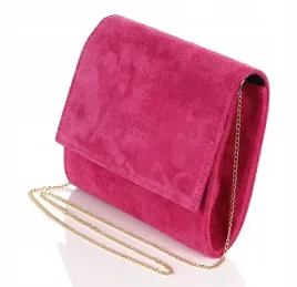 vera-pelle-torebka-kopertowka-na-zlotym-lancuszku-fuksja-zamsz-naturalny