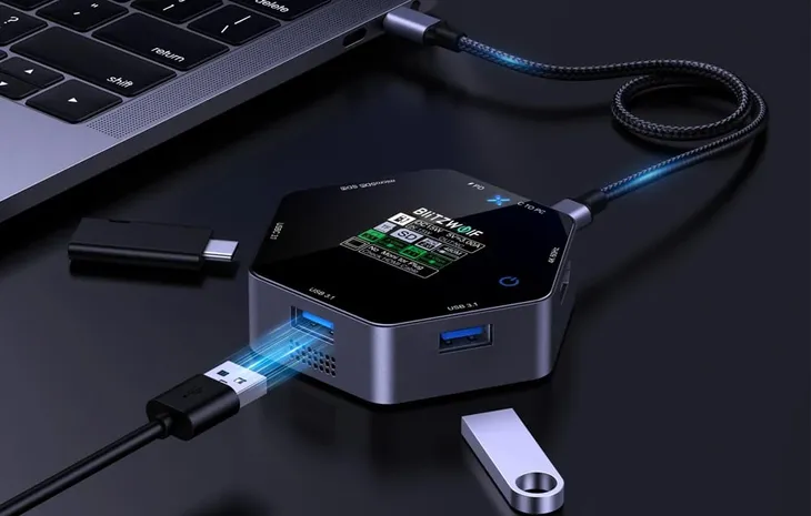 stacja-dokujaca-8w1-blitzwolf-bw-th16-usb-100w-lcd-smart-display-stan-nowy