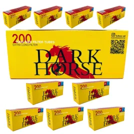 10-x-dark-horse-extra-long-filter-xl-200-szt-gilzy-papierosowe-ks-tutki-8mm