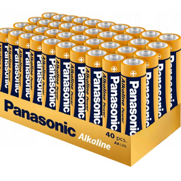 ﻿40x najmocniejsze baterie alkaliczne Panasonic Power LR6 AA, ważność 10 lat