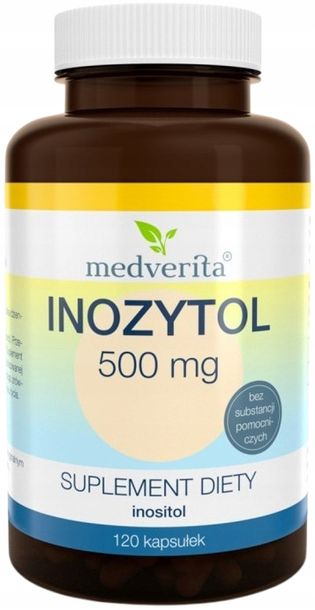 Фото - Вітаміни й мінерали ﻿Inozytol 500 mg 120 kapsułek Medverita Wsparcie odporności Cholesterol