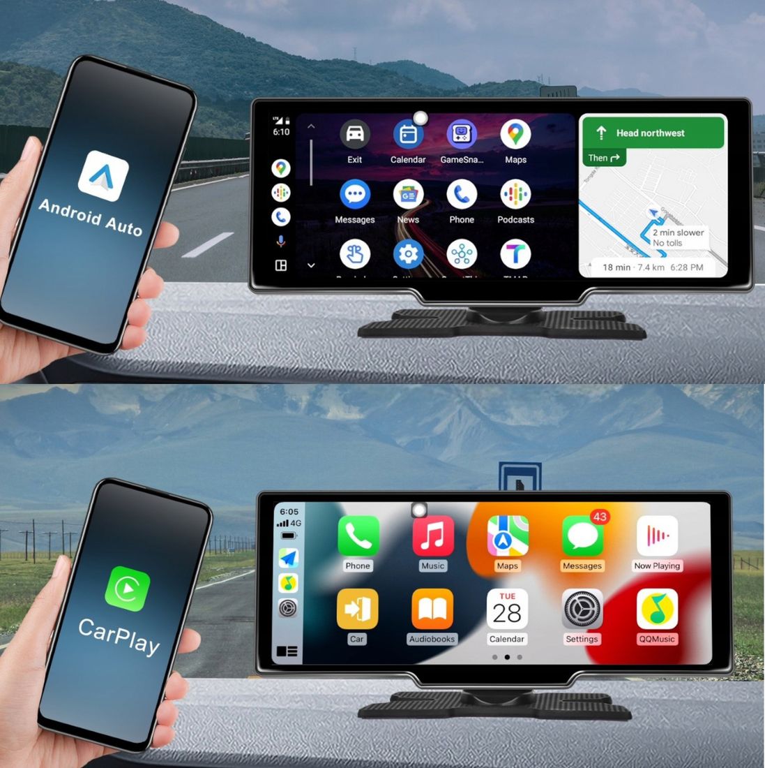 RADIO STACJA MULTIMEDIALNA MONITOR ANDROID AUTO APPLE