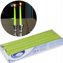 swieczki-swiece-stozkowe-zielone-245-cm-10-sztuk