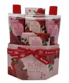 aurora-zestaw-prezentowy-roza-w-bukiecie-szampon-sol-mydlo-zel