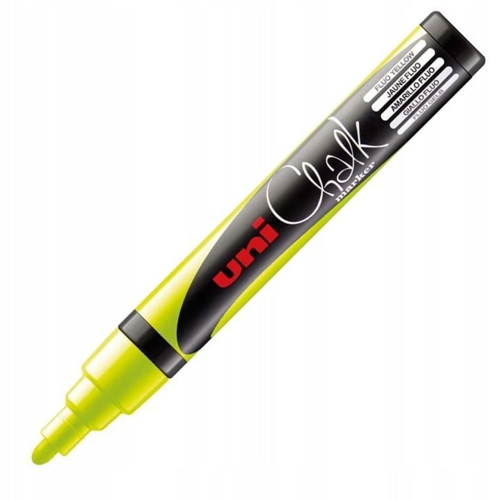 UNI CHALK PWE-5M FL YELLOW MARKER BULLET TIP (1.8-2.5