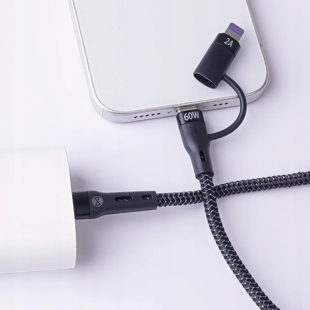forever-kabel-2w1-usb-c-lightning-usb-c-10-m-60w-czarny