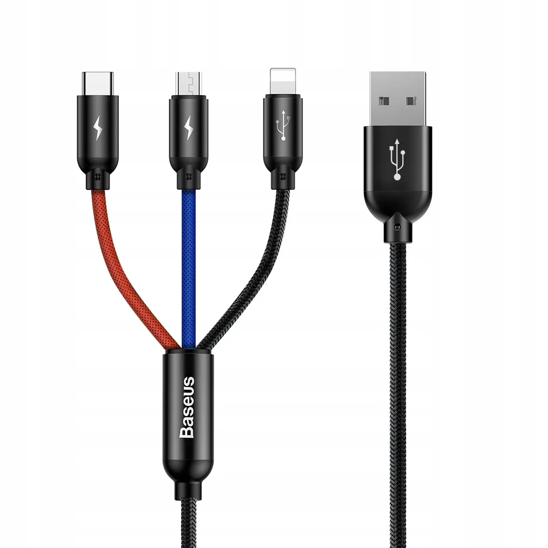 kabel-baseus-three-primary-colors-3w1-usb-a-micro-usb-lightning-usb-c-stan-nowy