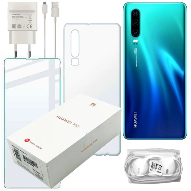 ﻿Huawei P30 6GB/128GB LTE NIEUŻYWANY zestaw GWARANCJA gratis SZKŁO ETUI