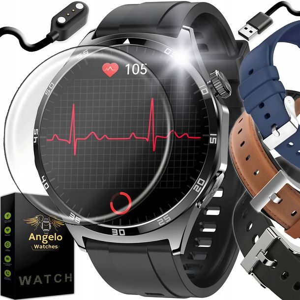 ﻿SMARTWATCH KARDIOWATCH DLA SENIORA EKG CUKIER HRV PPG ROZMOWY SZKŁO MENU PL