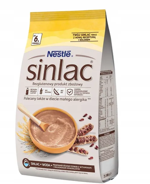 NESTLE SINLAC bezglutenowa kaszka zbożowa 500 g 6+