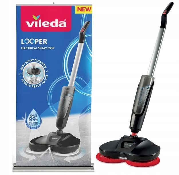 Bezprzewodowy mop elektryczny ze spryskiwaczem Vileda Looper 450 ml