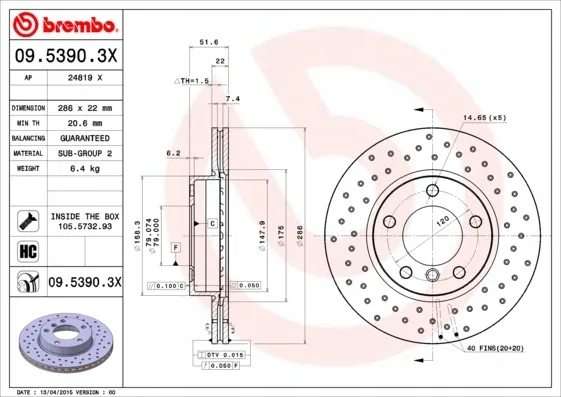 tarcze-hamulcowe-brembo-przod-bmw-e46-e36-286mm-stan-nowy