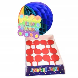 dekoracja-urodzinowa-rozeta-papierowa-kolorowe-girlandy