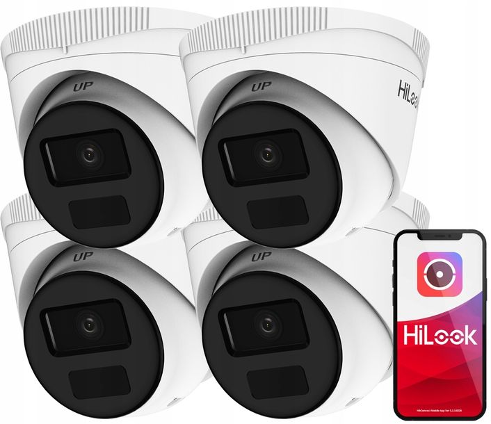 ﻿Kamera IP 4MPx 2K+ HiLook by Hikvision IPCAM-T4-P Zewnętrzna | 4szt