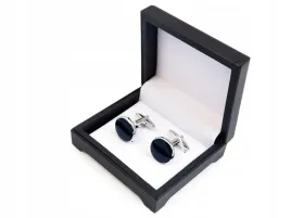 srebrne-spinki-smokingowe-granatowe-oczko-n102