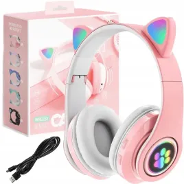 sluchawki-bezprzewodowe-dla-dzieci-kocie-uszy-rgb-rozowe-dla-dziewczynki