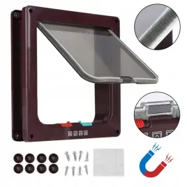 drzwi-z-klapa-dla-kota-psa-brazowe-na-magnes-xl-braz