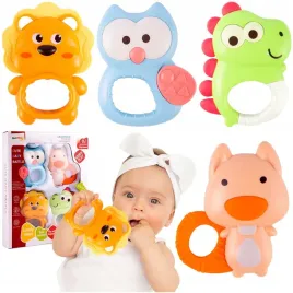 grzechotki-gumowe-gryzaki-zwierzatka-zoo-kolorowe-senosryczne-4-szt