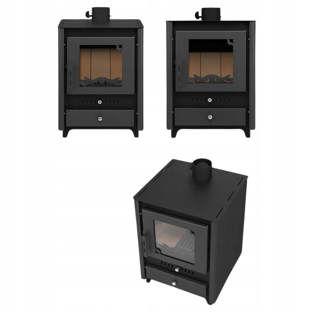 Piec Kominek Piecyk Żeliwny Koza Nowoczesny Wolnostojący 8kW Komin ...