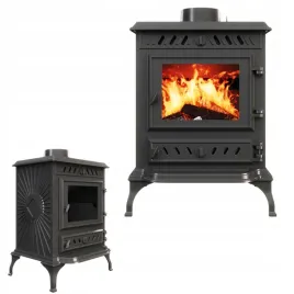 piec-kominek-piecyk-zeliwny-koza-stalowy-wolnostojacy-74-kw-komin-czarny