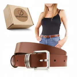damski-pasek-klasyczny-do-sukienki-i-spodni-brazowy-srebrna-klamra-125-cm