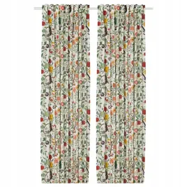 ikea-vildpersilja-zaslona-2-szt-bialy-wielobarwny-wzor-kwiatowy-145x300cm