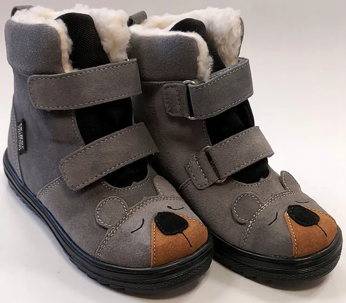 BUTY ZIMOWE KOZAKI MIŚ OCIEPLANE MIDO NOSTER SZARY WEŁNA R 33 W 21