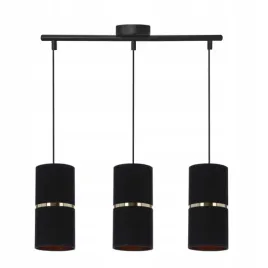 lampa-wiszaca-gina-czarny-3x60-e27-abazur-12x25-czarny-zlota-folia-zloto
