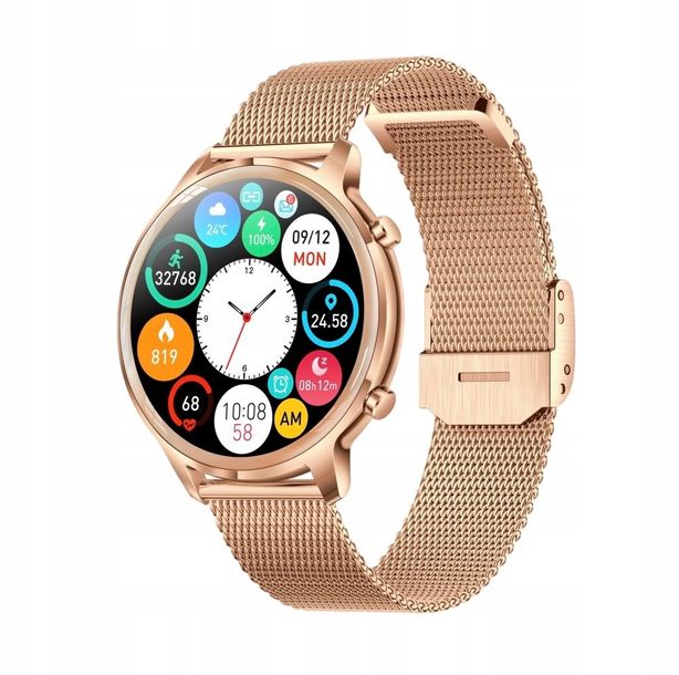 ﻿Smartwatch damski Manta Kelly złoty stalowy