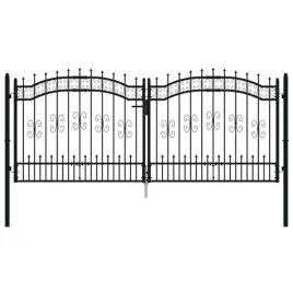 brama-z-grotami-czarna-305x173-cm-malowana-proszkowo-stal