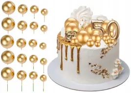 dekoracje-topper-na-tort-zlote-piku-kulki-kula-urodziny-komunia-20szt