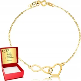 zlota-bransoletka-585-nieskonczonosc-serce-grawer