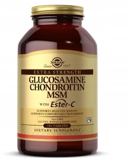 ﻿SOLGAR GLUKOZAMINA CHONDROITYNA MSM z Ester-C 180 TABLETEK ZDROWE KOŚCI