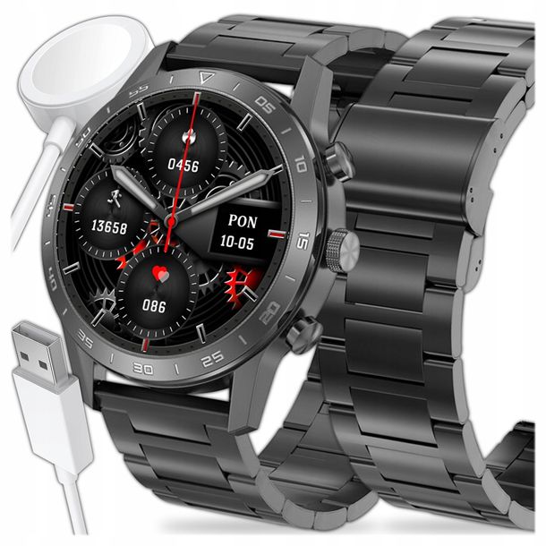 ﻿SMARTWATCH MĘSKI GPS MENU POLSKIE WODOODPORNY SPORT ROZMOWY SMART WATCH PL