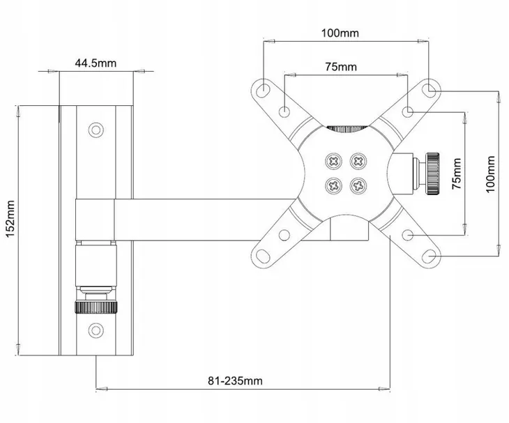uchwyt-scienny-techly-13-30-15kg-obrotowy-standard-vesa-75-x-75