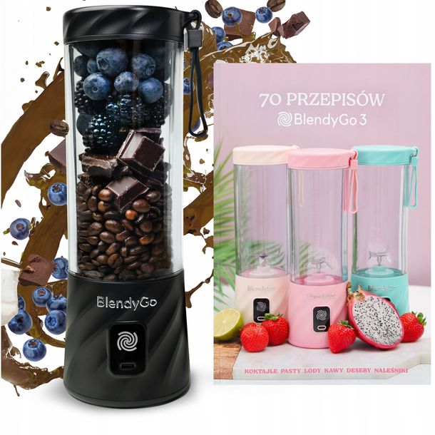 ﻿ZESTAW KSIĄŻKA + BlendyGo 3 - Oryginalny BLENDER BEZPRZEWODOWY KIELICHOWY