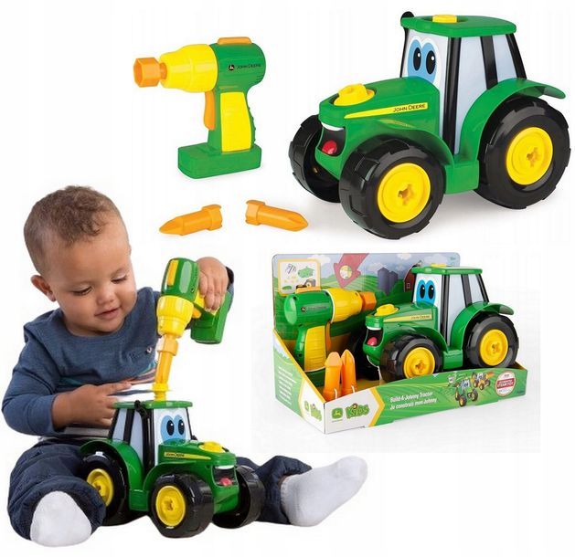 Zdjęcia - Auto dla dzieci Tomy ﻿Zbuduj Traktor do samodzielnego skręcania John Deere 46655 z wkrętarką 