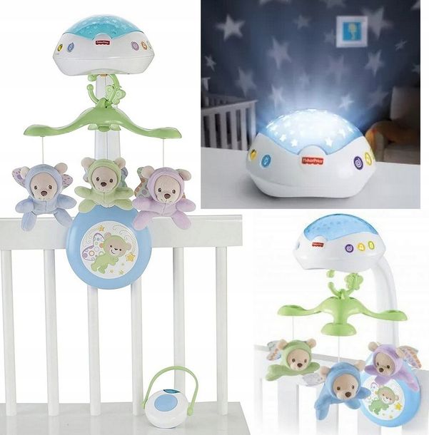 Fisher Price Interaktywna Karuzela misie projektor muzyka 3w1 CDN41