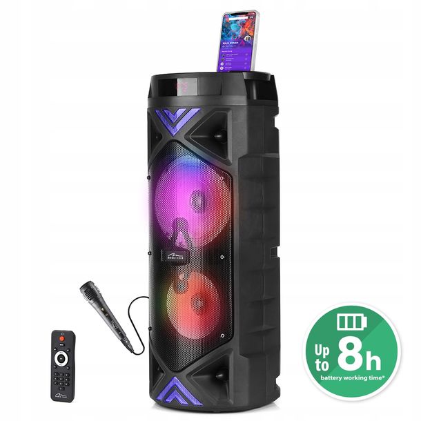 ﻿Przenośny głośnik Bluetooth 5.0+EDR MEDIA-TECH FUNBOX KEG PRO 1400W KARAOKE