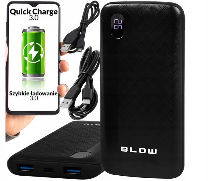 KIESZONKOWY POWER BANK 20000mAh USB MICRO USB TYPC