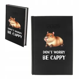 kalendarz-2026-ksiazkowy-a5-capybara-czarny-dzienny-planer-terminarz