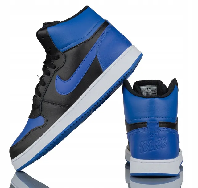 884。 Buty Niebieskie Za Kostkę Męskie Nike Ebernon Mid Sneakersy