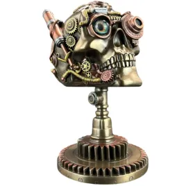 figurka-rzezba-czacha-czaszka-na-podstawce-steampunk-veronese-wu76570v4