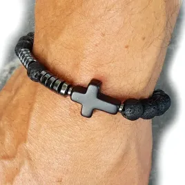 meska-bransoletka-rozaniec-dziesiatka-na-reke-lawa-hematyt-krzyzyk