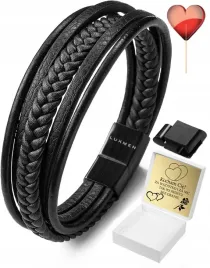 bransoletka-meska-skorzana-czarna-skora-pleciona-regulowana-z-grawerem-stal