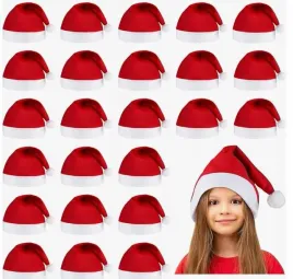 czapka-swiety-mikolaj-zestaw-24-sztuki-swiatecznych-czapek-z-pomponem