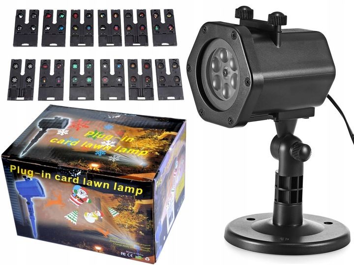 ﻿PROJEKTOR LASEROWY LED RGB ŚWIĄTECZNY 12w1 WODOODPORNY ŚNIEŻYNKI na PREZENT