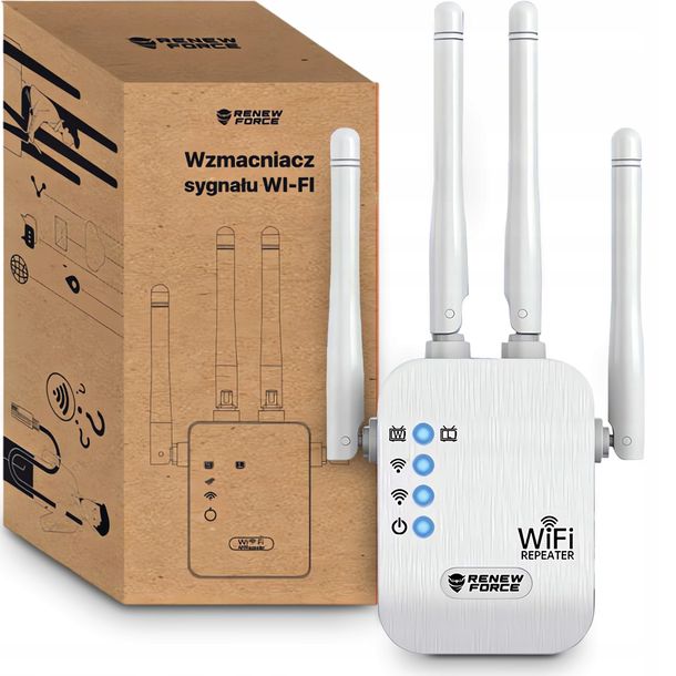 ﻿WZMACNIACZ Sygnału WiFi Sieci MOCNY 300Mb/s 2.4G Zasięg WiFi REPEATER 4w1