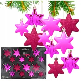 bombki-choinkowe-gwiazdki-rozowe-ozdoby-na-choinke-babki-zawieszki-16-szt
