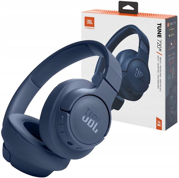 JBL Nauszne słuchawki bezprzewodowe Bluetooth JBL Tune 720BT - NIEBIESKIE